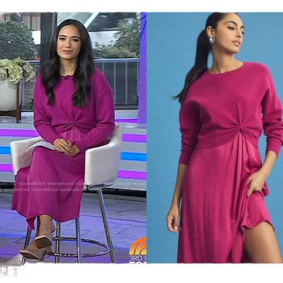 Anthropologie The Gemini Twofer Sweater and Dress Set Pink Small - Picture 1 of 8